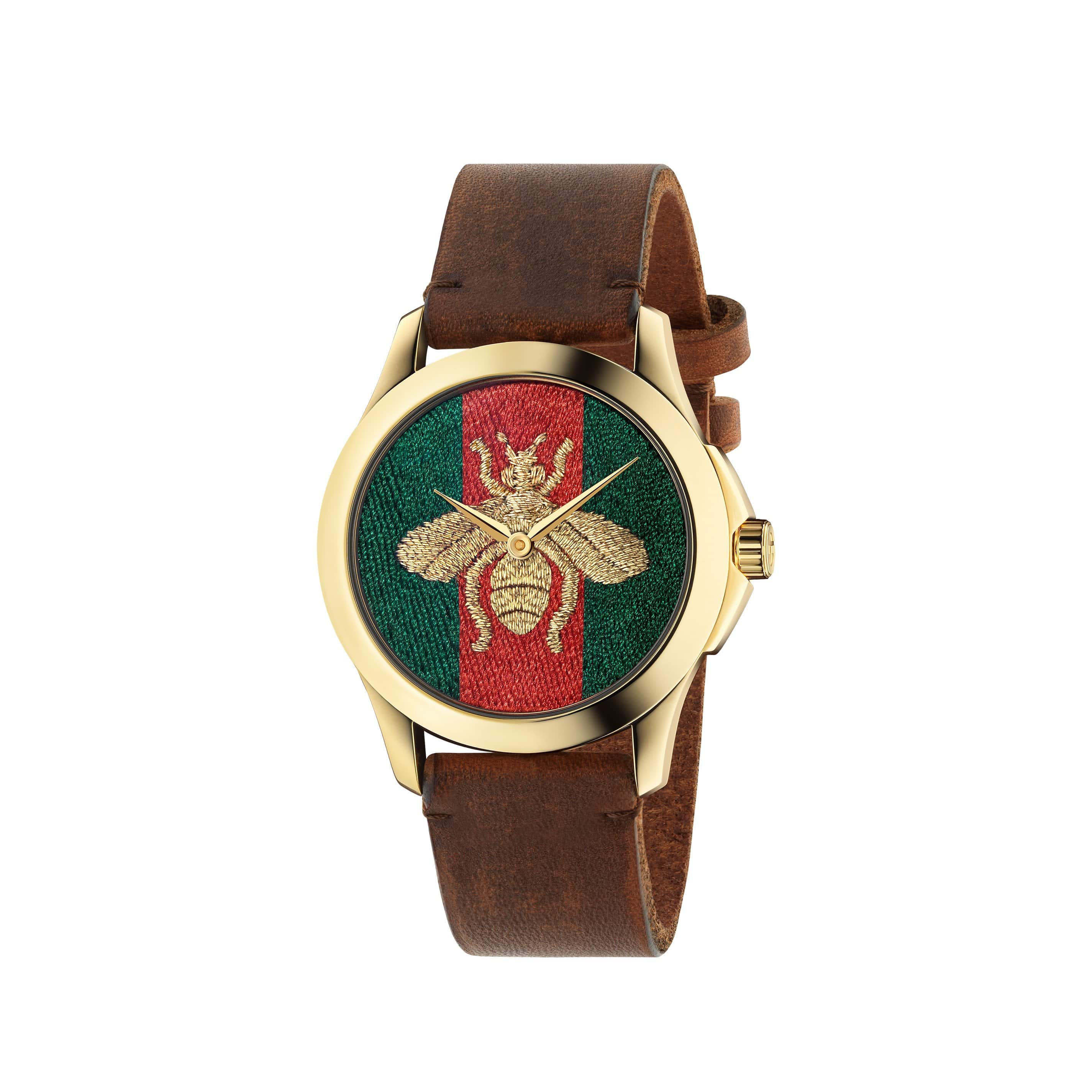 Gucci leather outlet watch