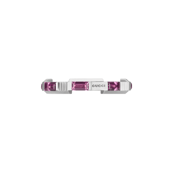 Gucci Ring GUCCI LINK TO LOVE 18CT WHITE GOLD & RUBY RING