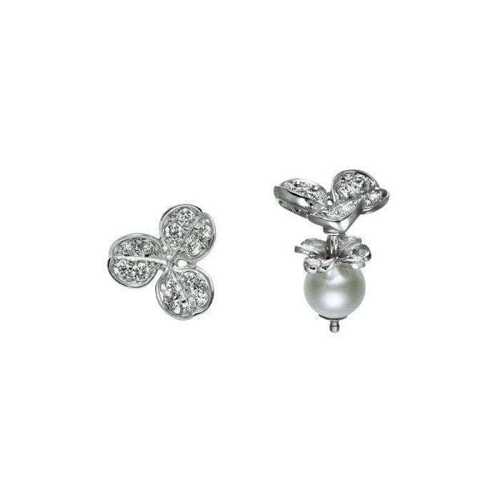 Mikimoto Earrings MIKIMOTO 0.28CT DIAMOND & PEARL EARRINGS PE 1646 D W